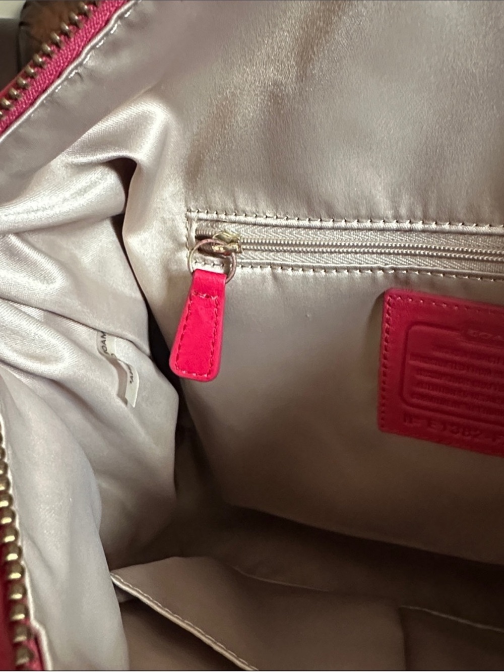 Coach Ashley Gathered Leather Satchel Bag Raspberry Pink F23966 - Picture 13 of 13